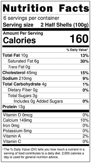 Old Nutrition Label